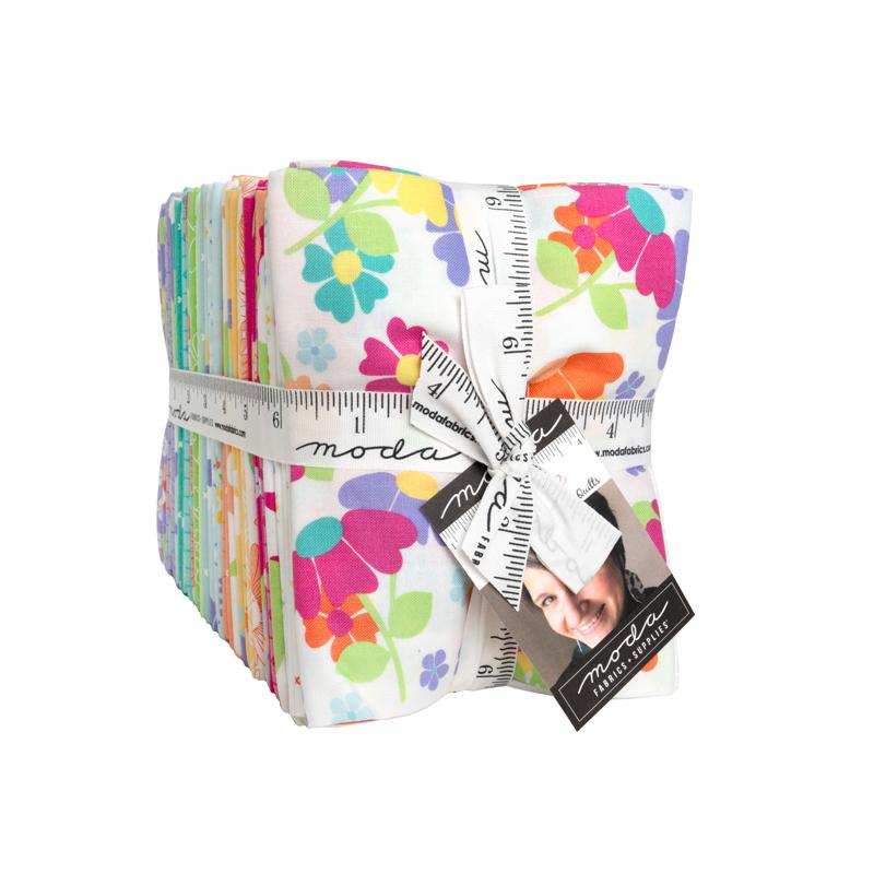 Joysome Fat Quarter Bundle by Corey Yoder with colorful floral fabrics for spring quilting