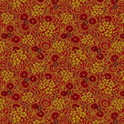 Baubles & Balsam pressed flowers cranberry fabric with red and olive floral pattern by Kim Diehl