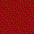 Baubles & Balsam fabric with hollyberry sprigs cranberry pattern by Kim Diehl on red background