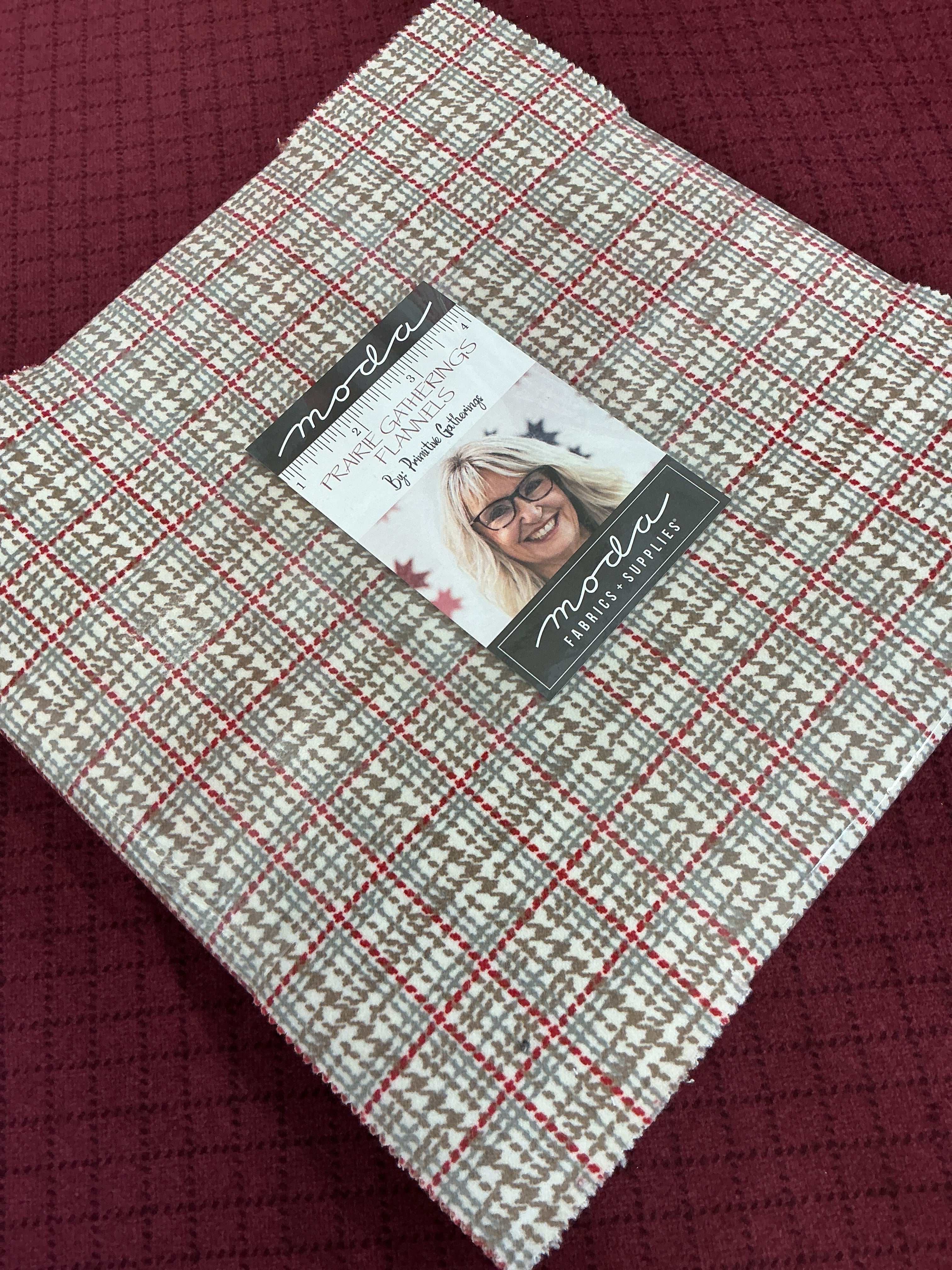 Frida Lap Size Quilt Kit with Prairie Gatherings flannels, half-yard cuts, digital pattern, and binding for sewing beginners