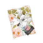 Wildbriar Fat Quarter Bundle by Sweetfire Road featuring climbing roses, butterflies, and cottage geese in soft blues and warm pinks