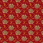 Baubles & Balsam holiday foulard fabric with cranberry background and ornate floral paisley patterns