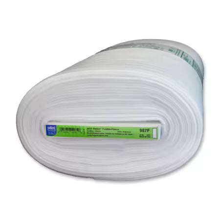 White Pellon 987FP fusible fleece fabric roll for sewing and crafting