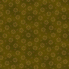 Baubles & Balsam Evergreen Berry Wreaths fabric with olive green background and red floral wreaths pattern