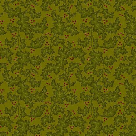 Baubles & Balsam evergreen leafy vines fabric by Kim Diehl for holiday quilting