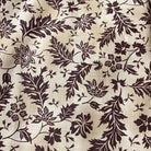 Sale Backing BB29 fabric with dark brown floral pattern on beige background