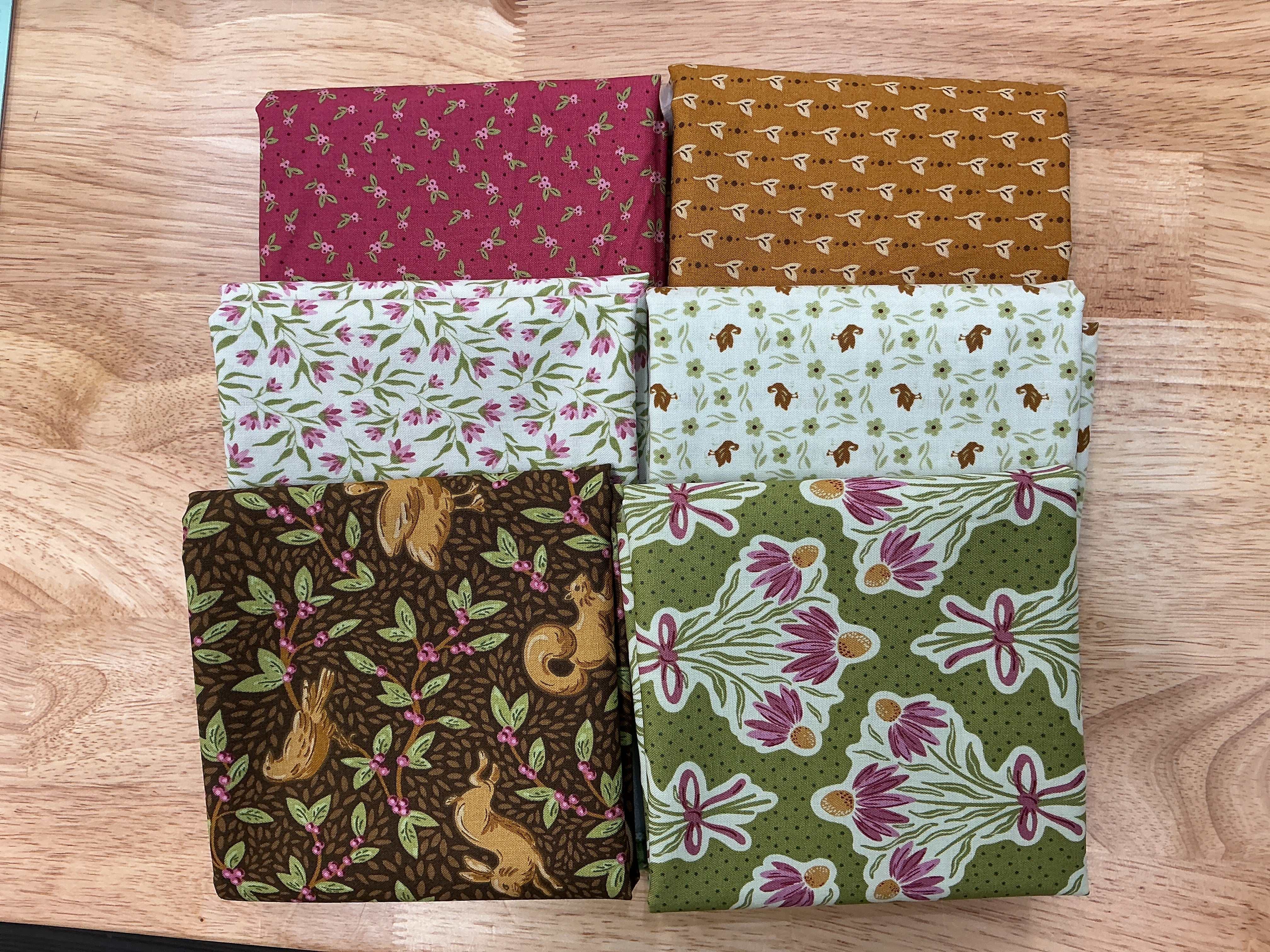 Six-Pack Party Bundle with six colorful half-yard fabric cuts for quilt making