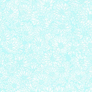 Indelible Soft Swim Mums light blue floral fabric by Anna Maria Textiles for quilting and patchwork