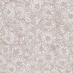 Indelible Soft Beige Mums floral fabric by Anna Maria Textiles for patchwork and quilting