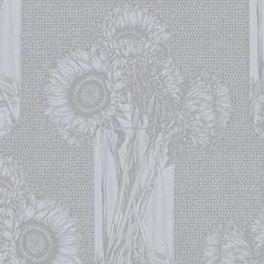 Indelible Soft Whisper Sunflowers fabric by Anna Maria Textiles with hand-drawn watercolor sunflowers, sold by half-yard for quilting and modern patchwork projects