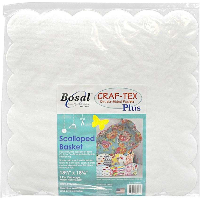 Craf-Tex Plus double-sided fusible interfacing pre-cut for scalloped basket quilting project