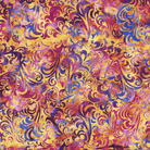 Expressions Batiks Elementals Twirl & Swirl Golden Moxie fabric with vibrant multicolor swirling patterns by Riley Blake Designs