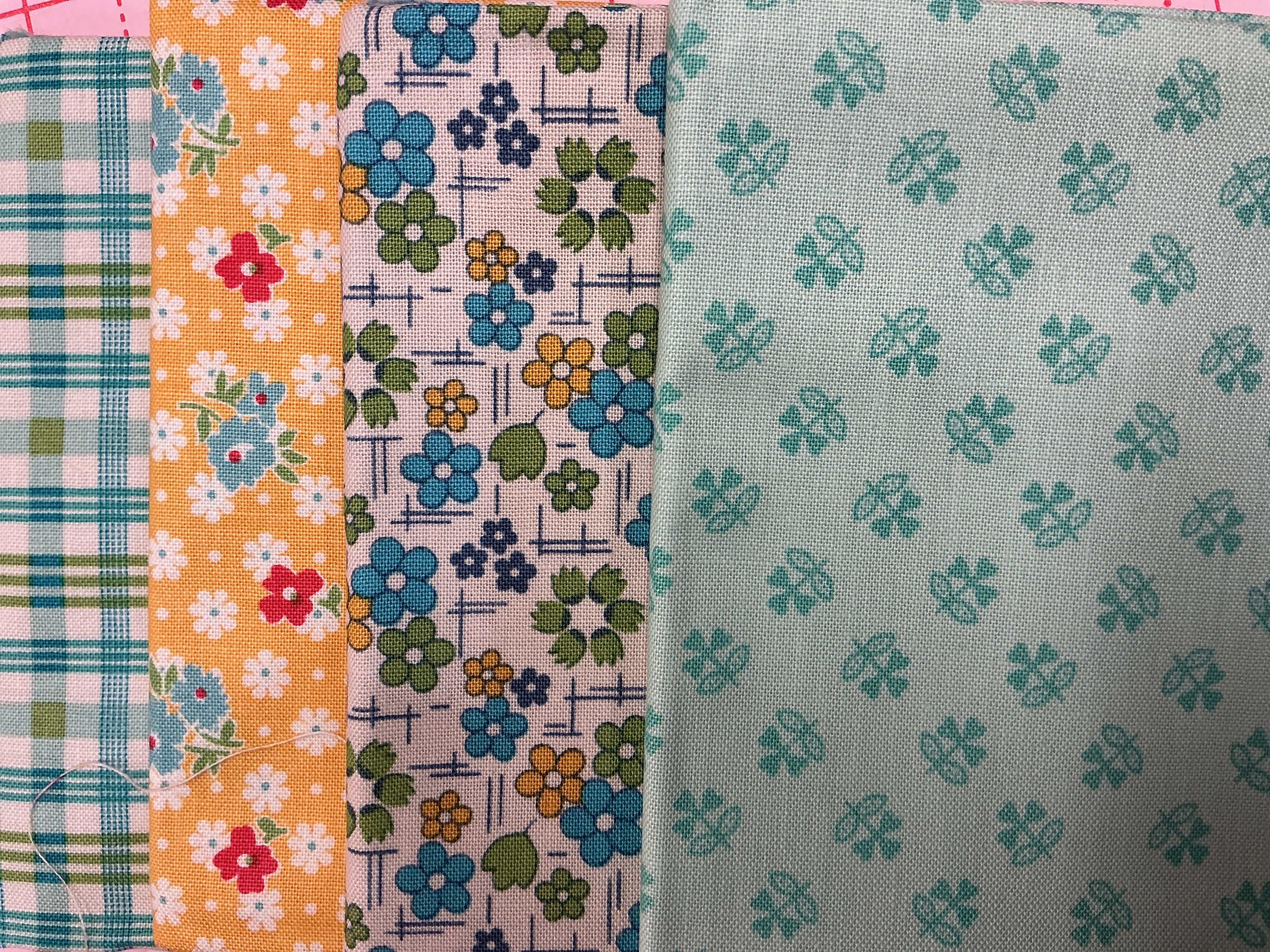 4 Yard Quilt Bundle fabric pieces with floral and plaid patterns for quilting projects