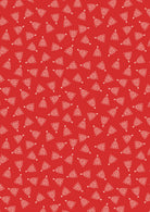 Celtic Christmas fabric with Celtic trees on winter red background by Lewis & Irene
