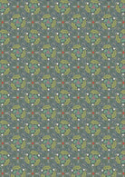 Celtic Christmas festive fabric with Celtic leaves, Highland cows, holly, and winter foliage by Lewis & Irene
