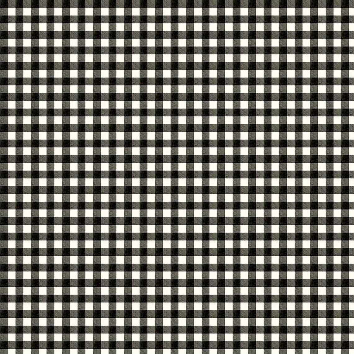Charming Christmas Gingham black and white check fabric by Kelsey Carlson for Riley Blake Designs