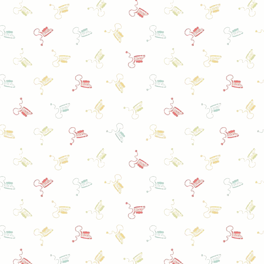 Hush Hush 5 fabric with colorful vintage sewing machine motifs on white background by Riley Blake Designs