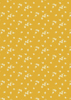 Subscribers Only-Joys of Spring fabric with sunrise orange background and small white flowerets pattern by Cassandra Connolly for Lewis & Irene