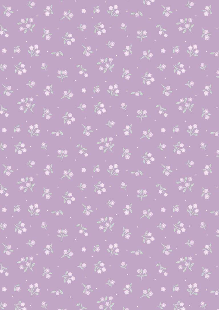 Dear Spring Ditsy Dance purple floral fabric by Cassandra Connolly for Lewis & Irene Fabrics in half-yard increments