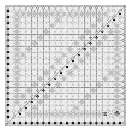 Creative Grids Quilt Ruler 20-1/2in square acrylic with non-slip grip and precise measurements for quilting and sewing