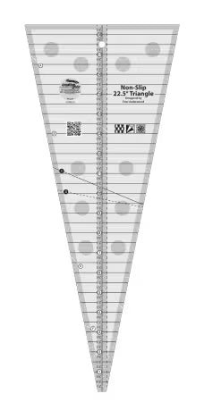 Creative Grids Quilt Ruler 22.5 Degree Triangle with non-slip grip and clear markings for precise quilting cuts
