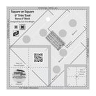 Creative Grids Square on Square Trim Tool 6-inch quilt ruler with non-slip grip and clear markings for precise trimming of 3-inch and 6-inch blocks