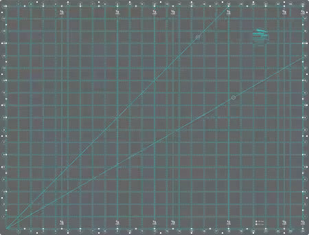 Creative Grids Self-Healing Double Sided Rotary Cutting Mat 18x24 inches with grid and diagonal lines