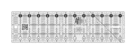 Creative Grids Quilt Ruler 3-1/2in x 12-1/2in acrylic with non-slip grip and 45-degree angle markings for quilting and sewing projects