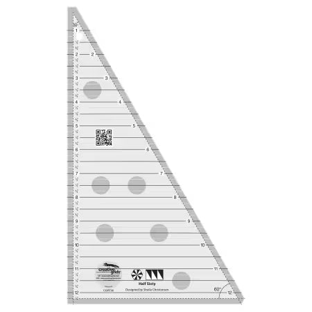 Creative Grids Quilt Ruler Half Sixty Triangle with non-slip grip and 30-degree angle for precise quilting cuts