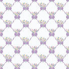 Purple multi Bunny Blossoms Bouquets fabric with floral and bow pattern by Dominika Godette for Cloud9 Fabrics