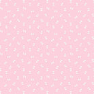 Bunny Blossoms Daisy Toss light pink fabric by Dominika Godette for Cloud9 Fabrics with small white floral and bunny print