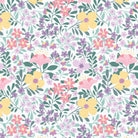 Bunny Blossoms floral spring fabric with pastel flowers and greenery by Dominika Godette for Cloud9 Fabrics