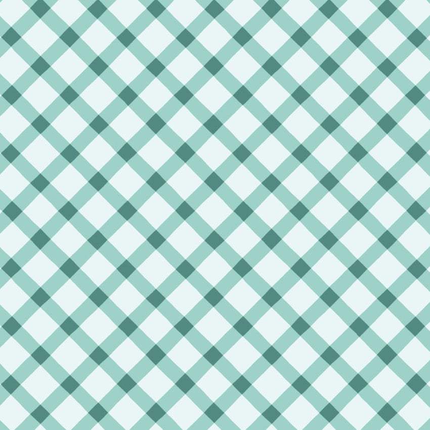 Bunny Blossoms Springy Plaid teal fabric by Dominika Godette for Cloud9 Fabrics in half-yard cuts