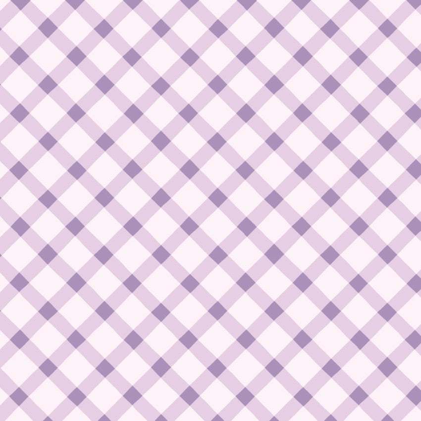 Bunny Blossoms purple springy plaid fabric by Dominika Godette for Cloud9 Fabrics in half-yard increments