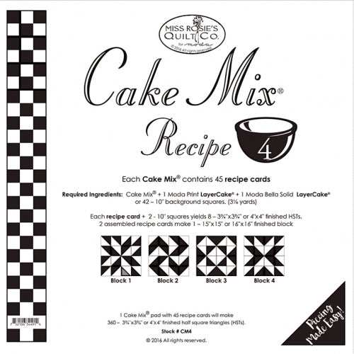 Cake Mix Recipe #4 quilt pattern by Miss Rosie's Quilt Co. with 45 recipe cards for layered cake block designs