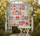 Charleston Row House Quilt Kit with Lyda Rose fabric and two border options, 74x78 inches