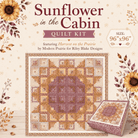 Pre-order Sunflower in the Cabin Quilt Kit 96x96 featuring Harvest on the Prairie fabric by Modern Prairie