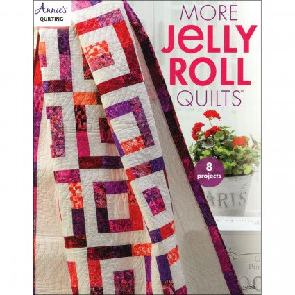 More Jelly Roll Quilts Book showing eight easy quilt patterns using 2-1/2 inch strips for quick weekend projects