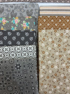 Lori Holt Farmers Daughter quarter yard fabric bundle with 7 greys and browns