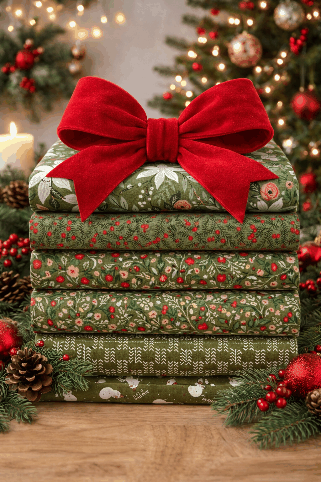 Kit Box Rudy Advent Box Finishing kit- Rudy & Rosie 5 Half yards Green – Bella Rose ...