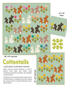 Cottontails Quilt Pattern featuring patchwork bunnies in floral field design by Elizabeth Hartman