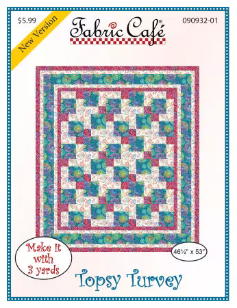 Topsy Turvey Pattern quilt design by Fabric Cafe with step-by-step assembly instructions