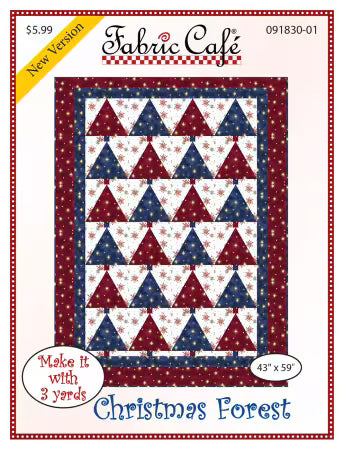 PATTERN Christmas Forest quilt pattern by Fabric Cafe with assembly diagram and step-by-step directions