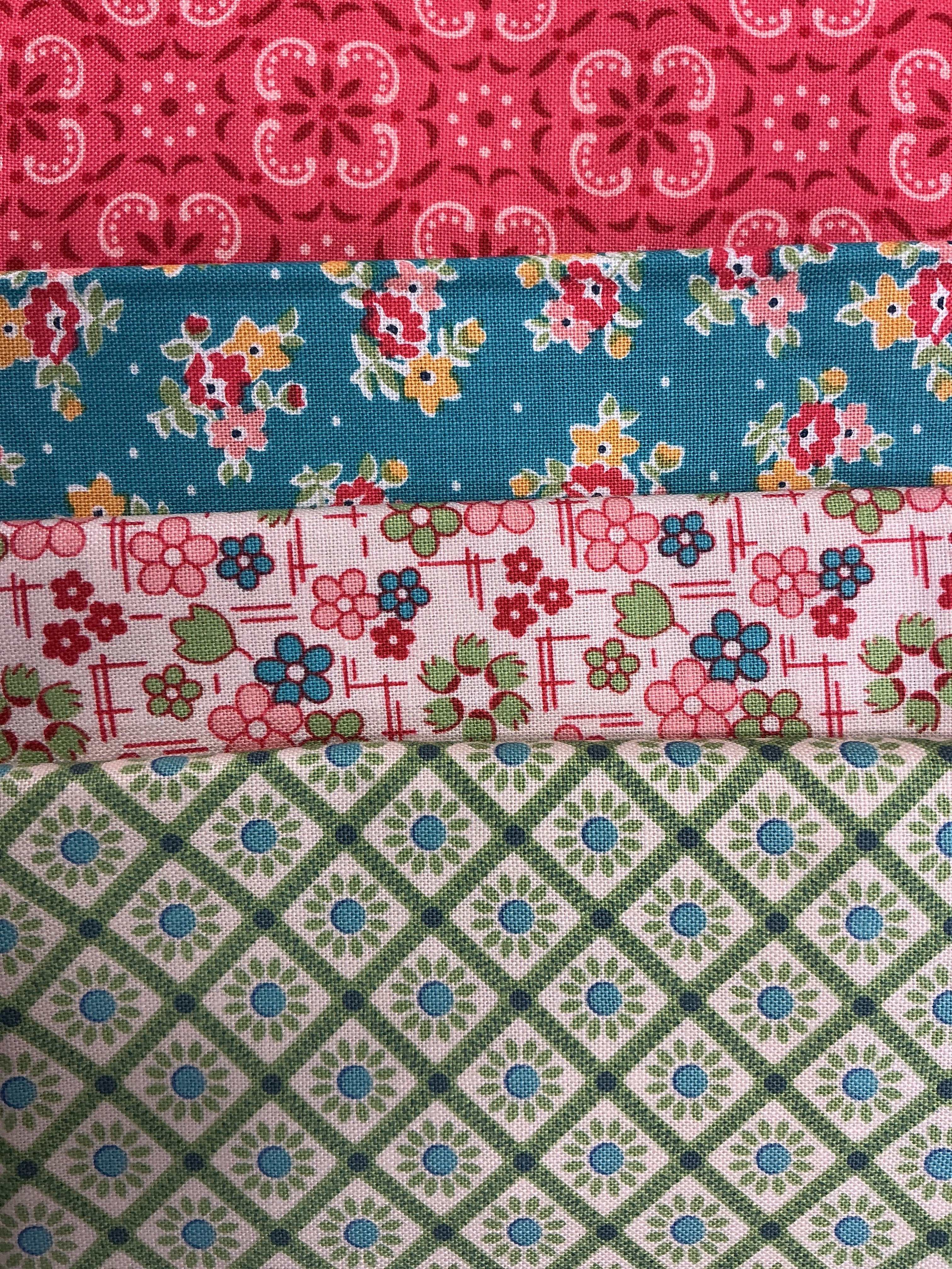 4 Yard Quilt Bundle with floral and geometric fabric patterns for quilting projects