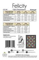 Felicity quilt pattern showcasing bold modern design with ½-yard and Fat Quarter fabric cuts.