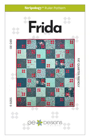 DIGITAL Frida GE-249 modern quilt pattern by Gudrun Erla with bold graphic design and stripology ruler instructions