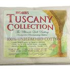 Tuscany 100% unbleached cotton batting package from Hobbs for quilting use