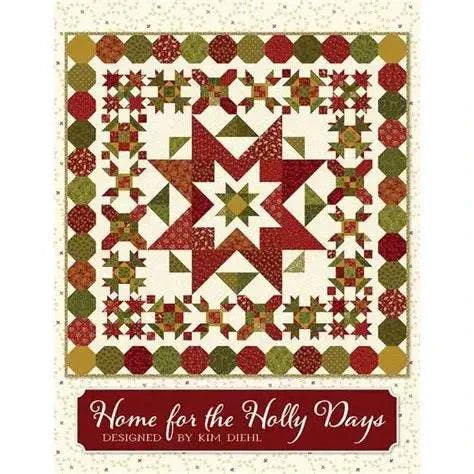 Home for the Holly Days Quilt Kit featuring Baubles & Balsam fabrics by Kim Diehl, 60.5" x 60.5" quilt top and binding included