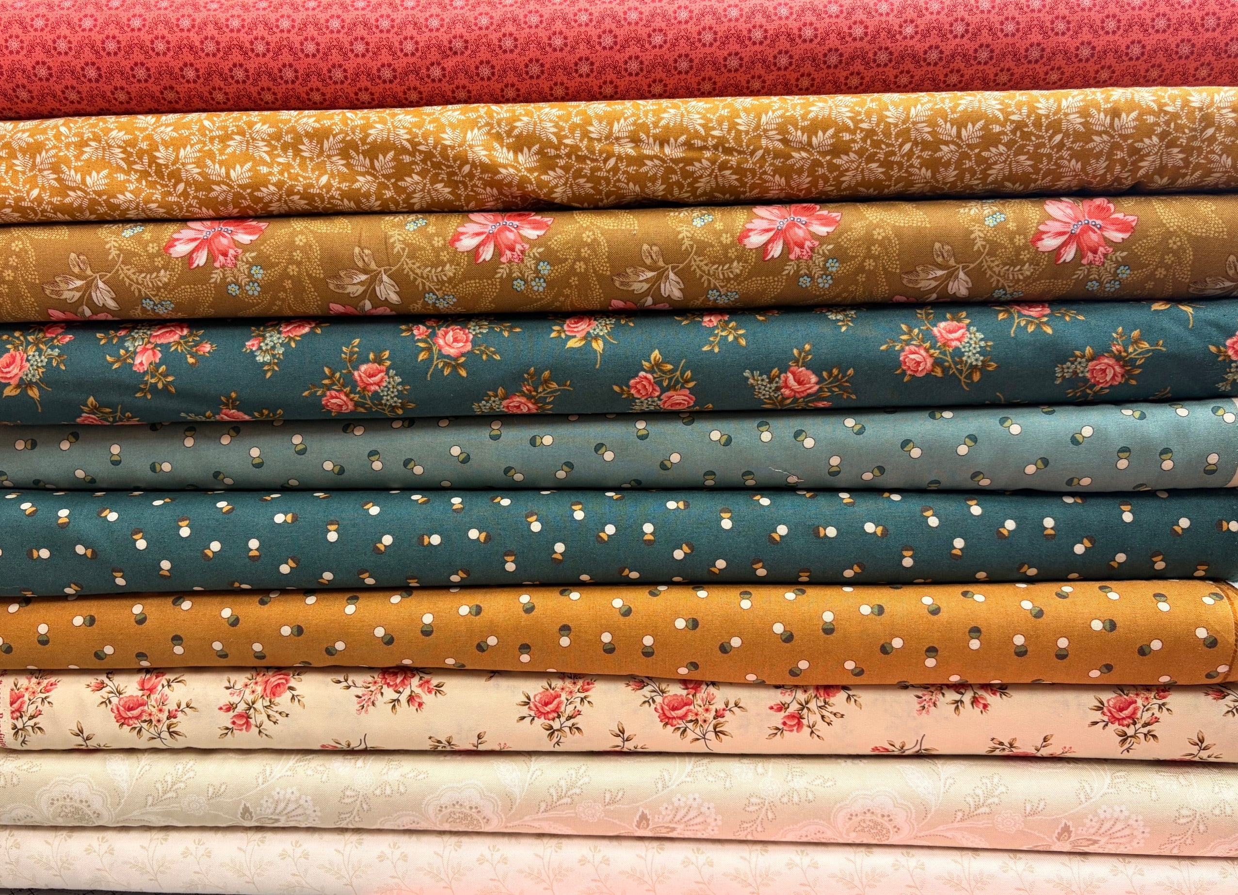 M50 Surf's Up Bundle quilting fabrics kit with 10 coordinating prints for Hang Ten and Riptide quilts