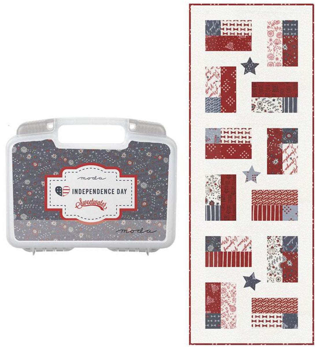 Moda Collectors Series Independence Day limited edition fabric bin with quilt pattern and exclusive accessories